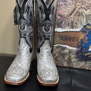 Tanner Mark Women's Black and White Western Boots